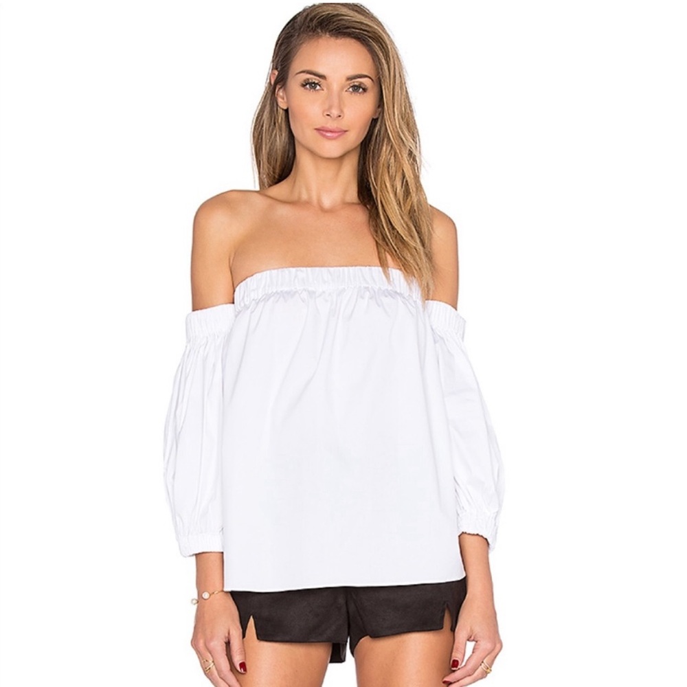 NWT MILLY off-shoulder blouse white Size S